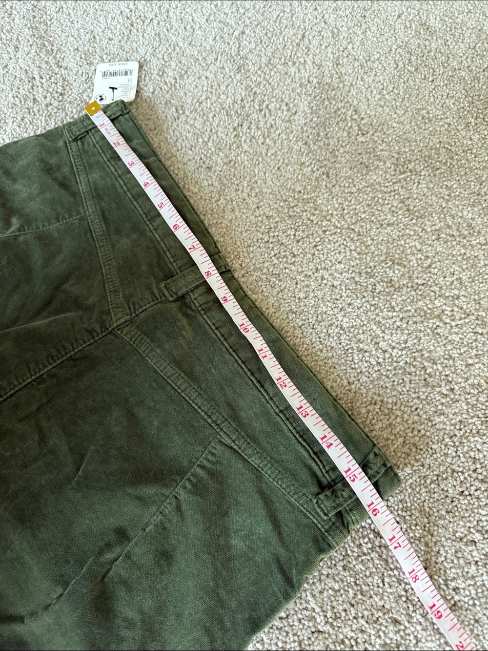 NWT Free People High Time Velvet Kick Flare Pants Olive Green - Picture 12 of 12